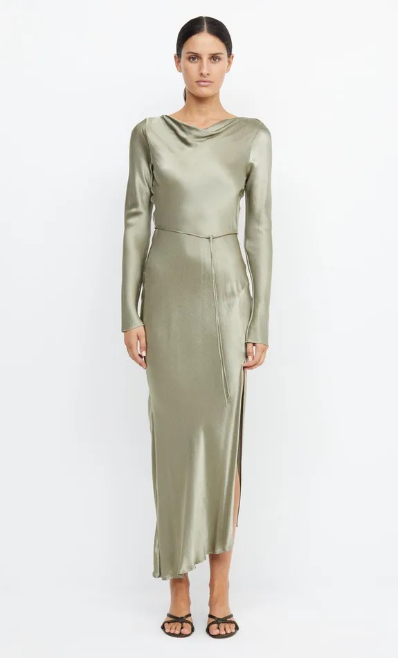Bec Bridge Event Wear Dresses MOON DANCE LONG SLEEVE MAXI DRESS Sage 8211 Women