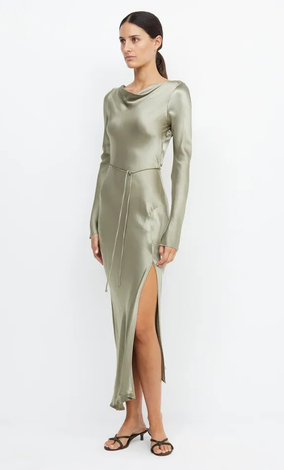 Bec Bridge Event Wear Dresses MOON DANCE LONG SLEEVE MAXI DRESS Sage 8211 Women