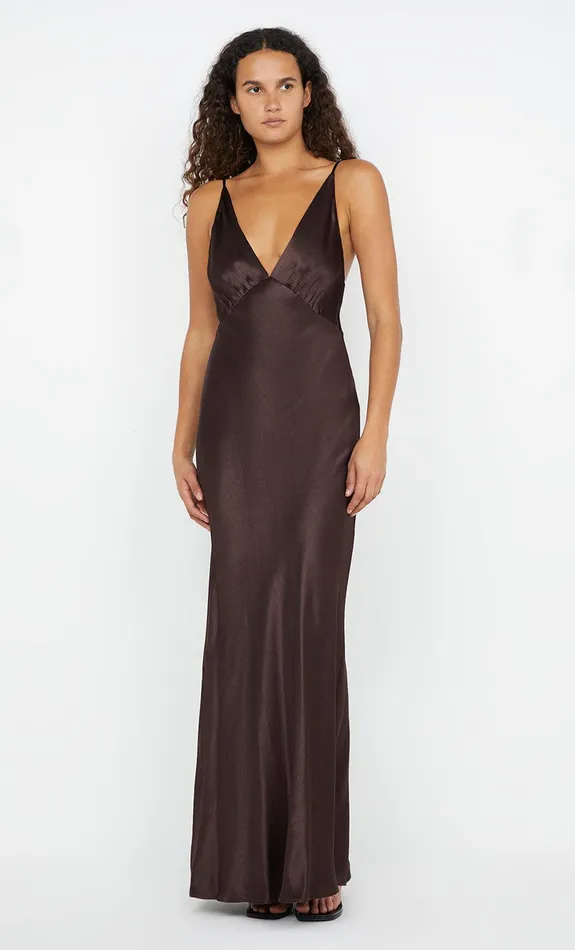 Bec Bridge Event Wear Dresses MOON DANCE V MAXI DRESS Dark Chocolate 8211 Women