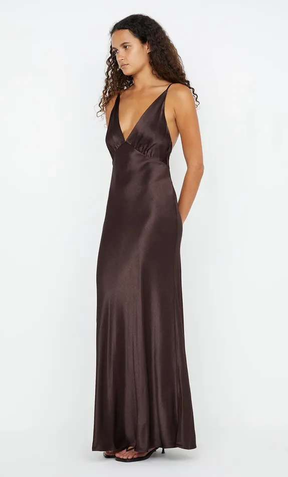 Bec Bridge Event Wear Dresses MOON DANCE V MAXI DRESS Dark Chocolate 8211 Women
