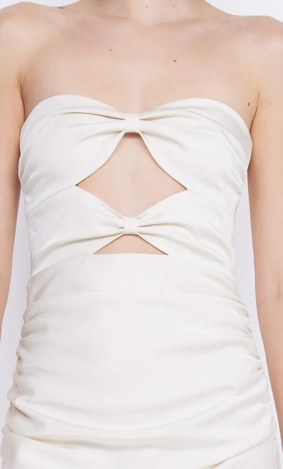 Bec Bridge Event Wear Dresses ROCHELLE TWIST STRAPLESS DRESS Cream 8211 Women