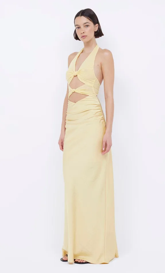 Bec Bridge Event Wear Dresses SOLARE HALTER DRESS Citrus 8211 Women