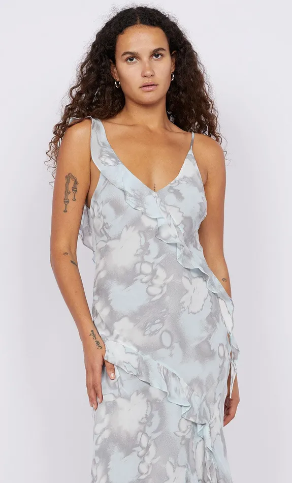 Bec Bridge Event Wear Dresses ZABELLE FRILL DRESS Moonshadow 8211 Women