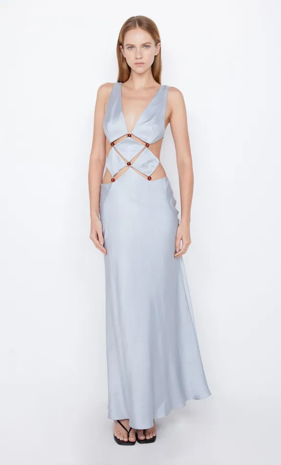 Bec Bridge Maxi Dresses AGATHE DIAMOND DRESS Dove Blue 8211 Women