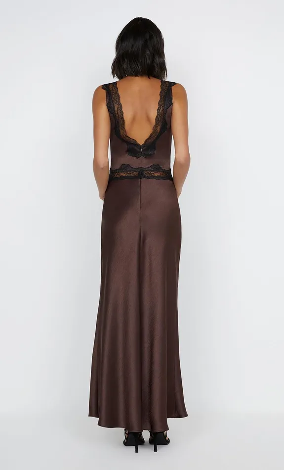 Bec Bridge Maxi Dresses ALLEGRA LACE TRIM DRESS Dark Chocolateblack 8211 Women