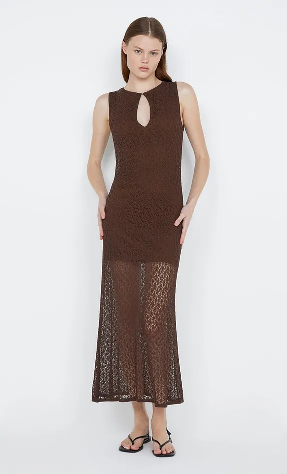 Bec Bridge Maxi Dresses AURORA KEYHOLE DRESS Choc 8211 Women