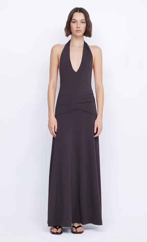 Bec Bridge Maxi Dresses BLANCHE HALTER MAXI DRESS Espresso 8211 Women