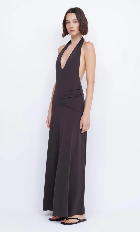 Bec Bridge Maxi Dresses BLANCHE HALTER MAXI DRESS Espresso 8211 Women
