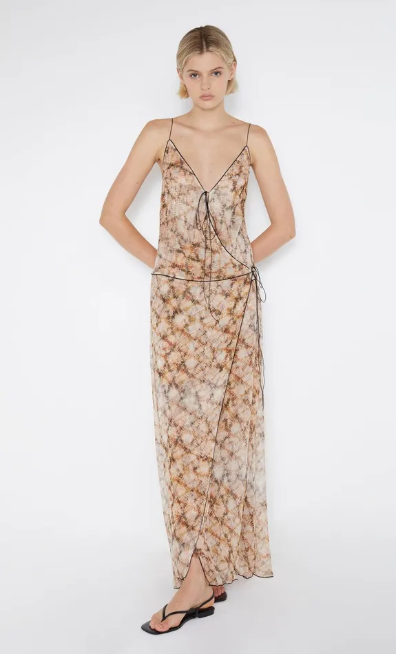 Bec Bridge Maxi Dresses CIEL WRAP MAXI DRESS Geo Shibori 8211 Women