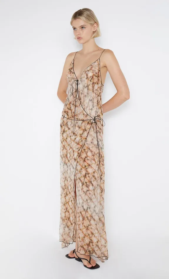 Bec Bridge Maxi Dresses CIEL WRAP MAXI DRESS Geo Shibori 8211 Women