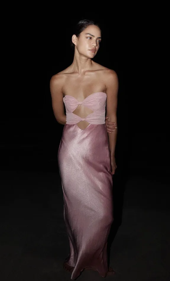 Bec Bridge Maxi Dresses HALLE STRAPLESS DRESS Dusty Pink 8211 Women