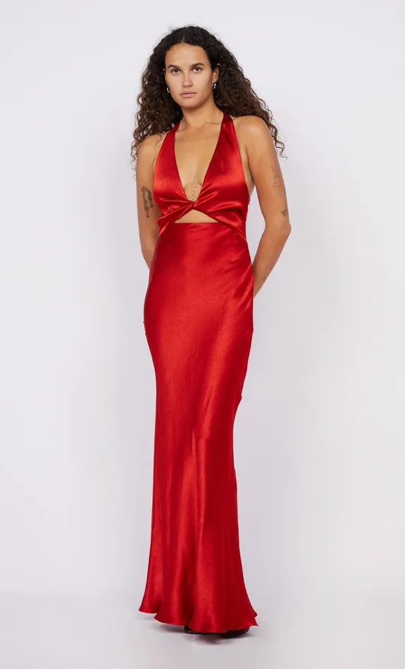 Bec Bridge Maxi Dresses SABIA TWIST DRESS Rouge 8211 Women