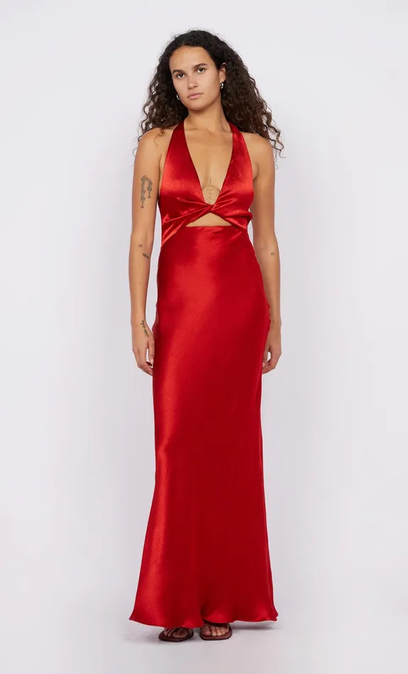 Bec Bridge Maxi Dresses SABIA TWIST DRESS Rouge 8211 Women