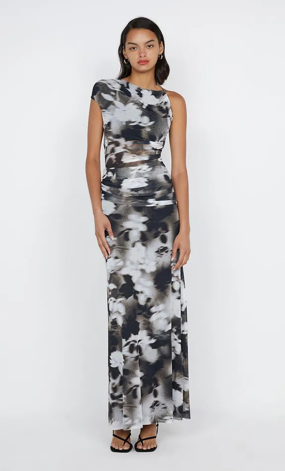Bec Bridge Maxi Dresses SOLENE ASYM DRESS Dark Blurred Floral 8211 Women