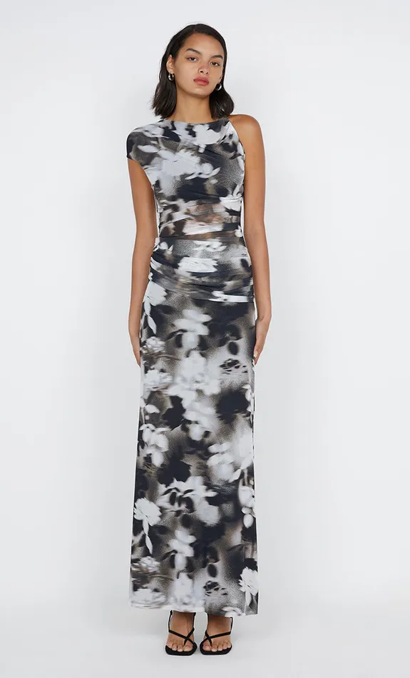 Bec Bridge Maxi Dresses SOLENE ASYM DRESS Dark Blurred Floral 8211 Women
