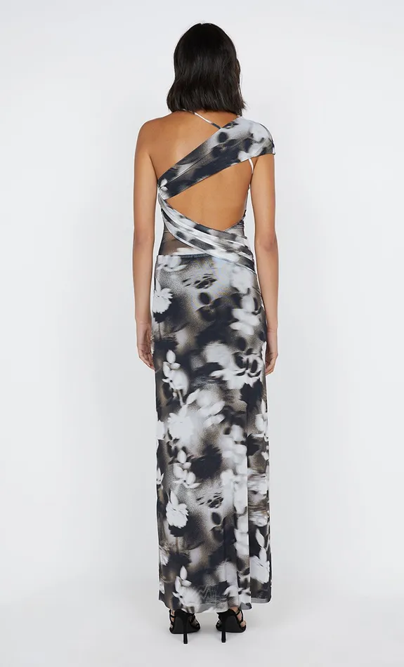 Bec Bridge Maxi Dresses SOLENE ASYM DRESS Dark Blurred Floral 8211 Women