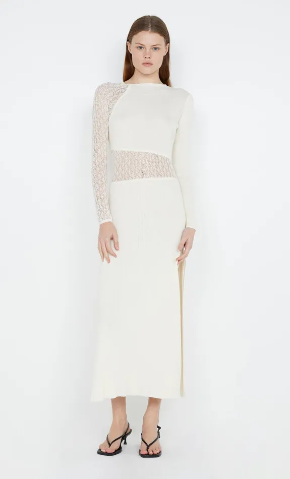 Bec Bridge Midi Dresses CHANTELLE LONG SLEEVE DRESS Ivory 8211 Women