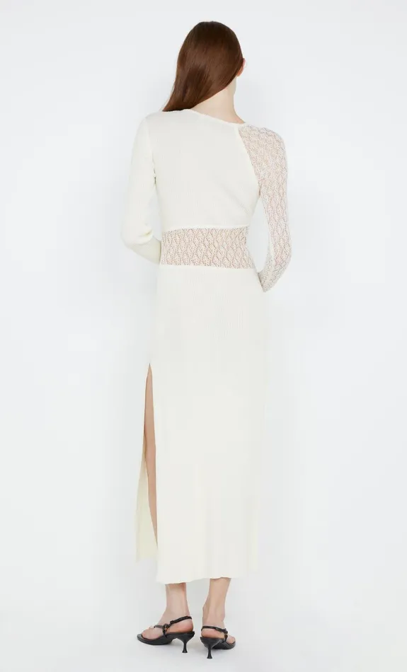 Bec Bridge Midi Dresses CHANTELLE LONG SLEEVE DRESS Ivory 8211 Women
