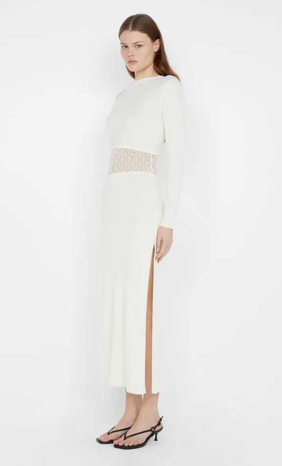 Bec Bridge Midi Dresses CHANTELLE LONG SLEEVE DRESS Ivory 8211 Women