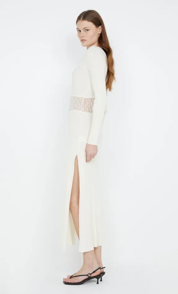 Bec Bridge Midi Dresses CHANTELLE LONG SLEEVE DRESS Ivory 8211 Women