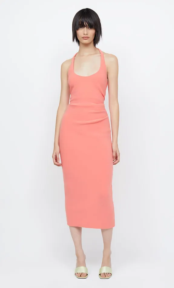Bec Bridge Midi Dresses CYNDIE HALTER MIDI DRESS Coral 8211 Women