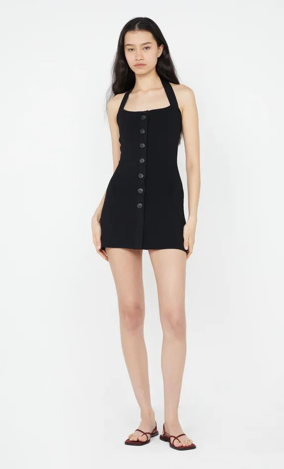 Bec Bridge Mini Dresses ILORA KNIT HALTER MINI DRESS Black 8211 Women