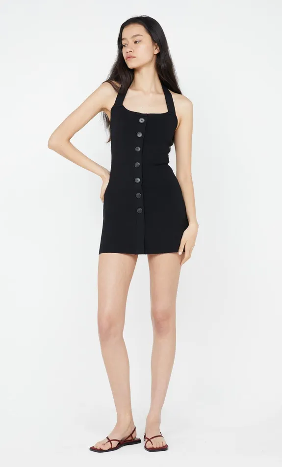 Bec Bridge Mini Dresses ILORA KNIT HALTER MINI DRESS Black 8211 Women