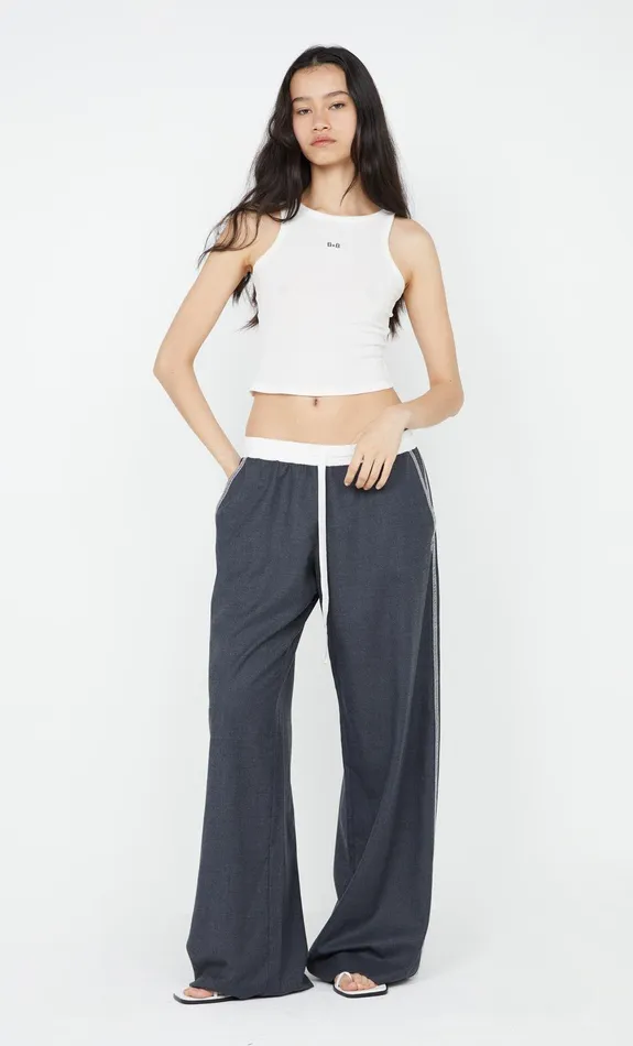 Bec Bridge Pants ASTER DRAWSTRING PANT Charcoalwhite 8211 Women