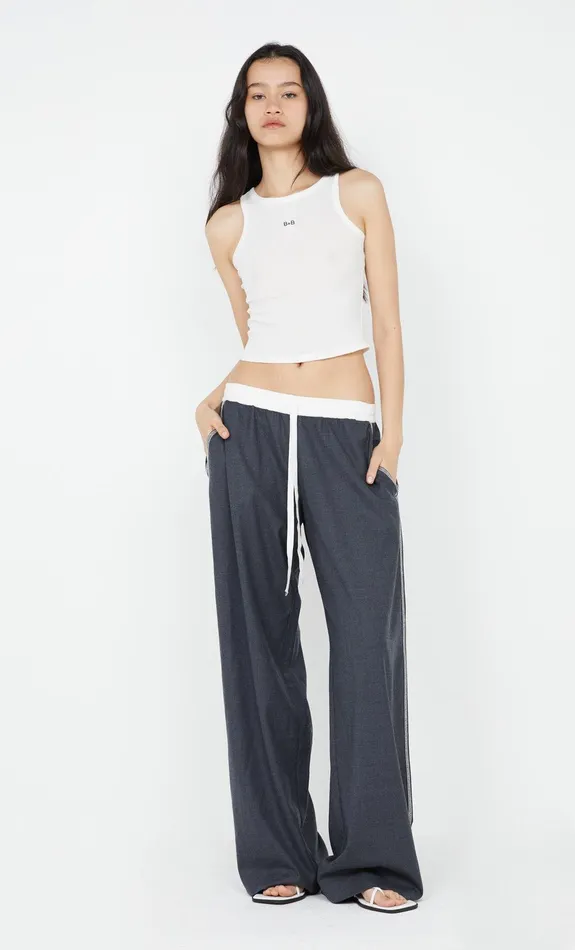 Bec Bridge Pants ASTER DRAWSTRING PANT Charcoalwhite 8211 Women