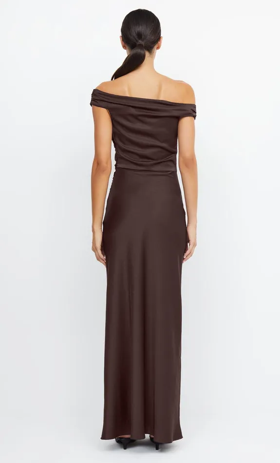 Bec Bridge Prom Dresses ETERNITY OFF SHOULDER MAXI Dark Chocolate 8211 Women