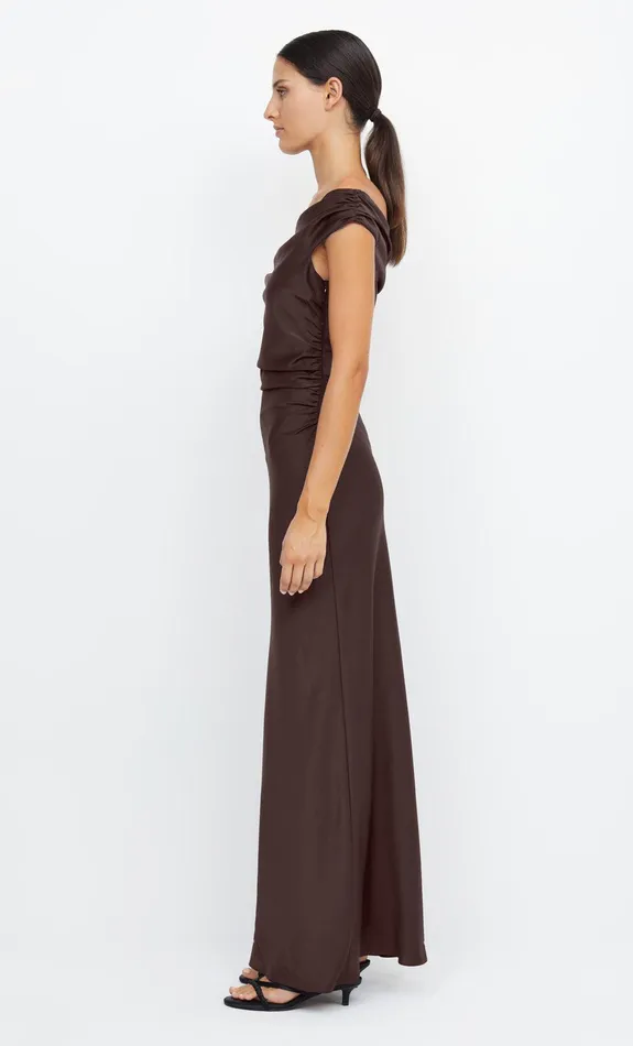 Bec Bridge Prom Dresses ETERNITY OFF SHOULDER MAXI Dark Chocolate 8211 Women