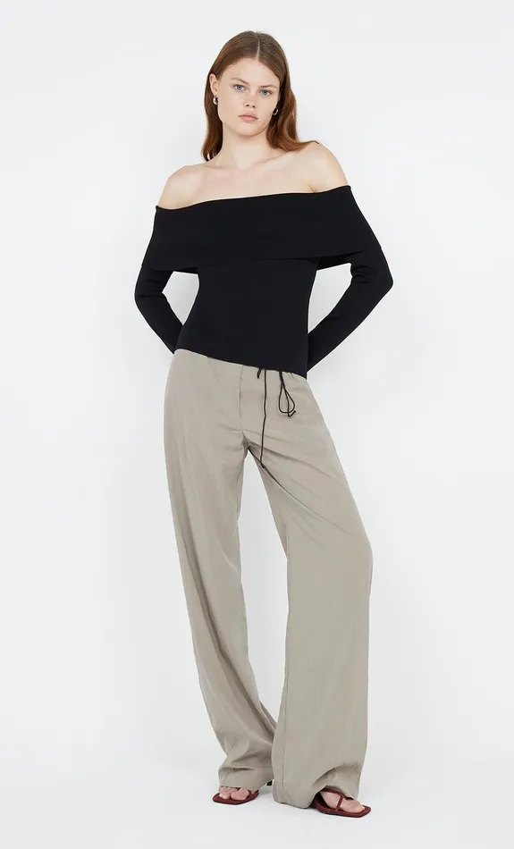 Bec Bridge Tops ILORA KNIT BANDEAU LONG SLEEVE TOP Black 8211 Women