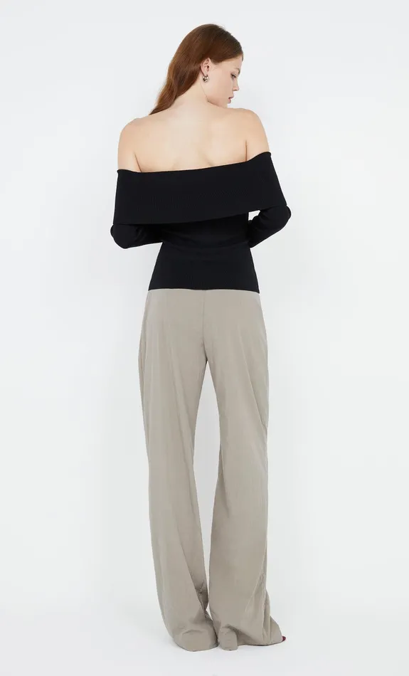 Bec Bridge Tops ILORA KNIT BANDEAU LONG SLEEVE TOP Black 8211 Women