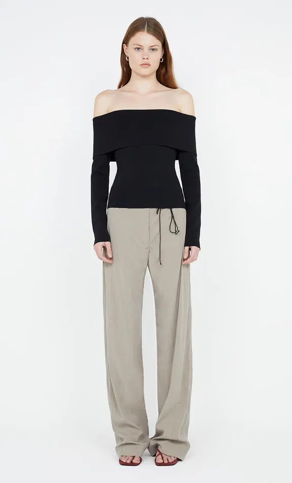 Bec Bridge Tops ILORA KNIT BANDEAU LONG SLEEVE TOP Black 8211 Women