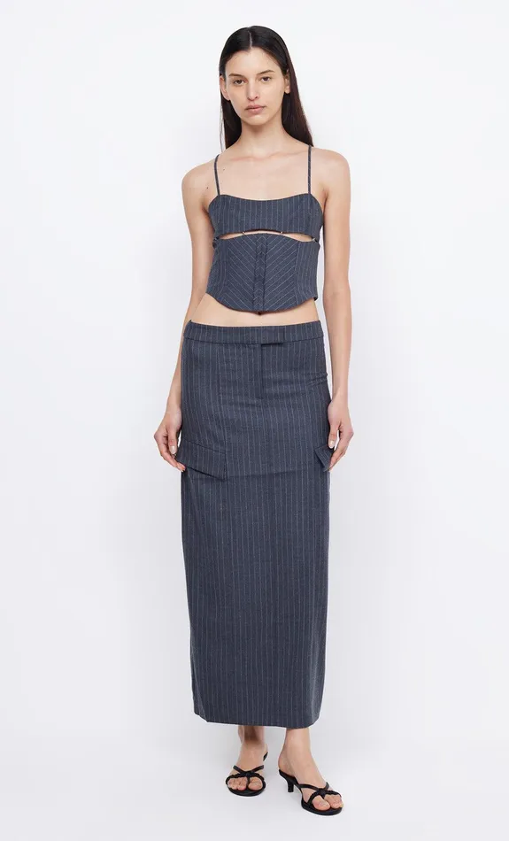 Bec Bridge Tops PINE CORSET TOP Charcoal Pinstripe 8211 Women