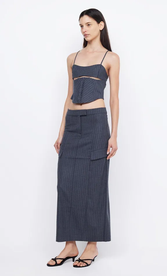 Bec Bridge Tops PINE CORSET TOP Charcoal Pinstripe 8211 Women