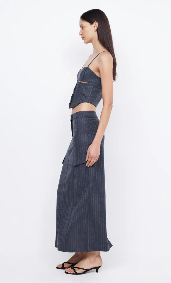 Bec Bridge Tops PINE CORSET TOP Charcoal Pinstripe 8211 Women