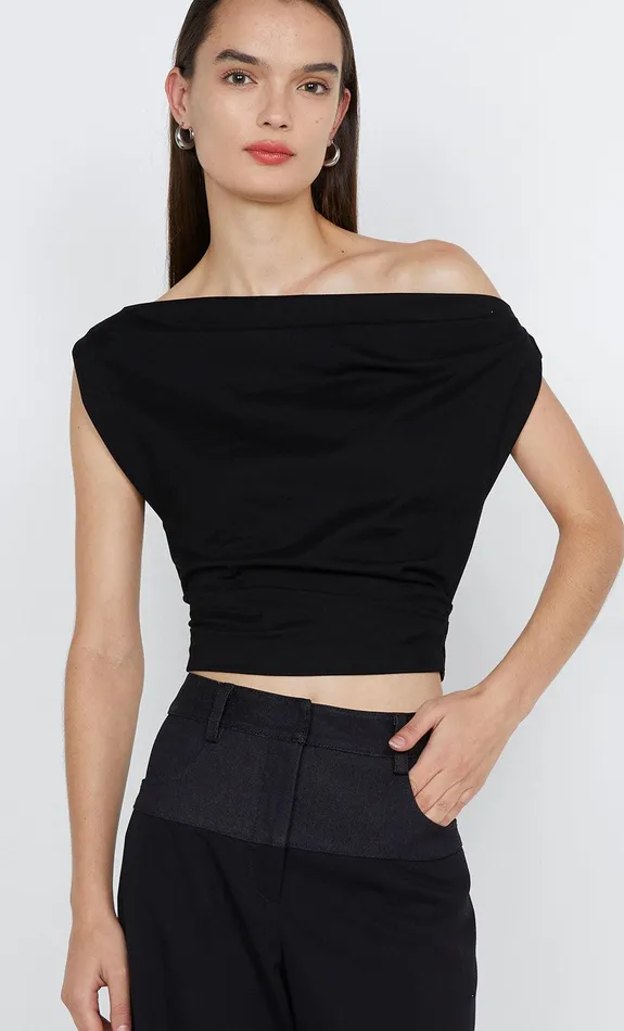 Bec Bridge Tops SORAYA BOAT NECK TOP Black 8211 Women