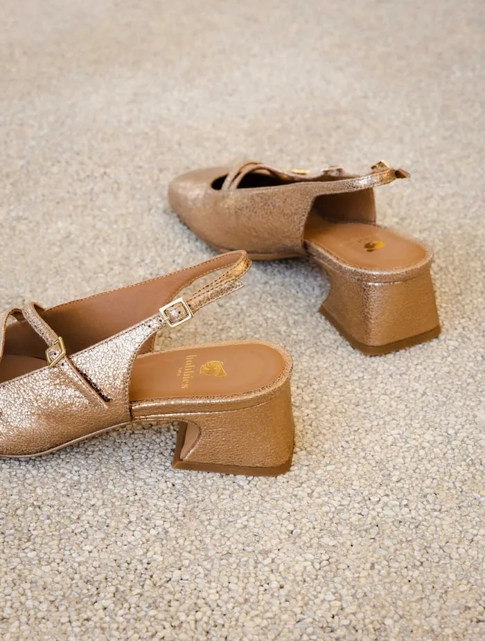 Becca Sepia Gold Women Bobbies Pumps and Mary Janes