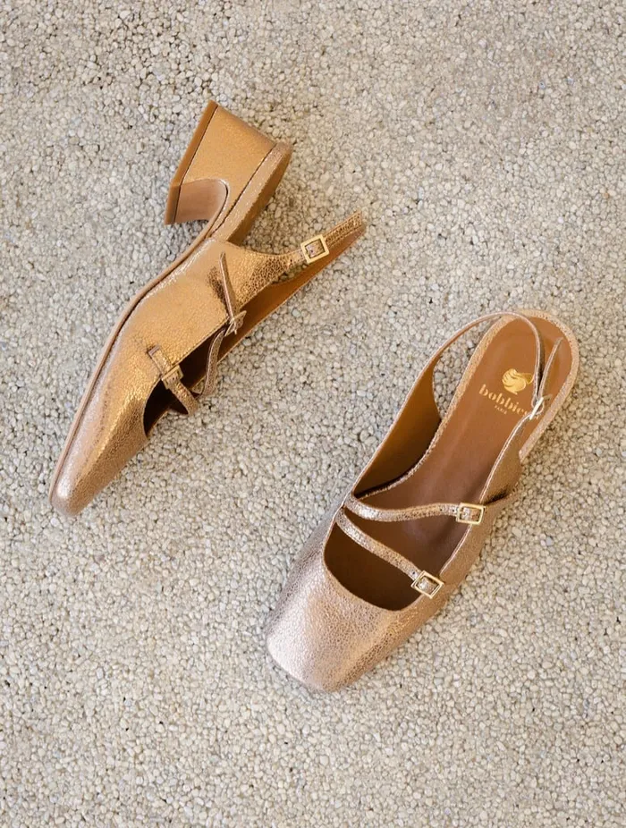 Becca Sepia Gold Women Bobbies Pumps and Mary Janes