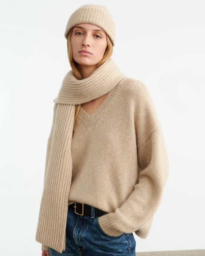 Belts and Accessories Nili Lotan Women CAMARI CASHMERE HAT Black