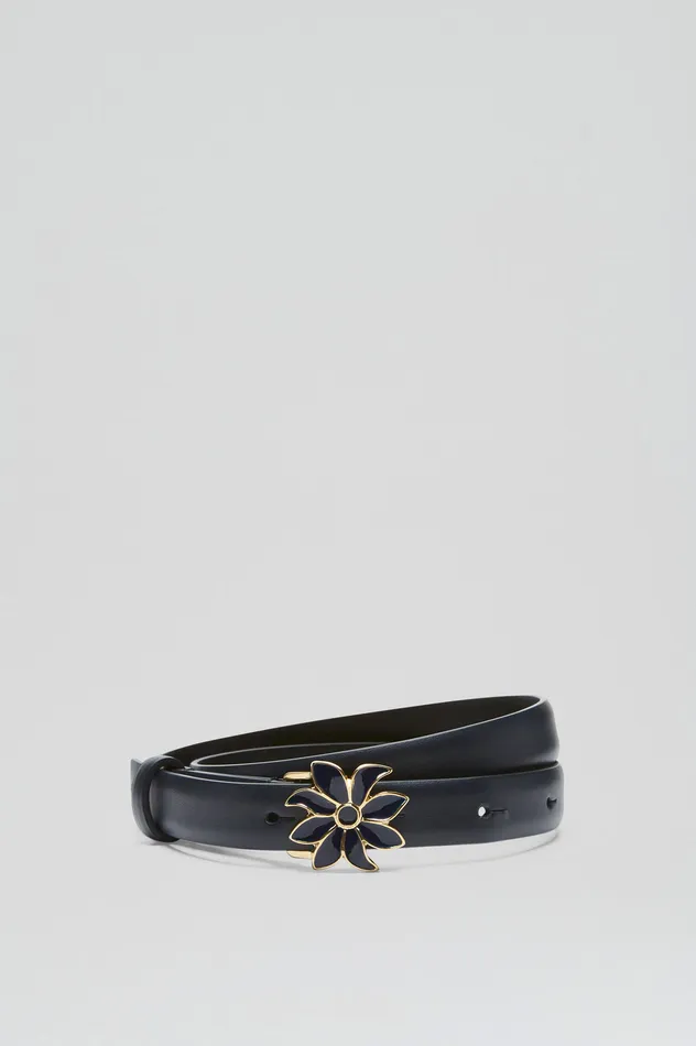Belts Scanlan Theodore Women FLOWER BUCKLE BELT 2 NAVY Belts Scanlan Theodore Women FLOWER BUCKLE BELT 2 NAVY