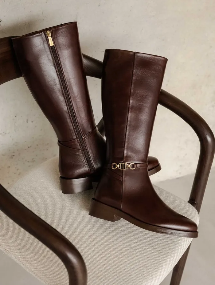 Bianca Irish Coffee Women Bobbies Knee High Boots