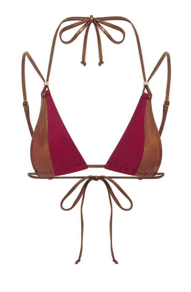 Bikini Tops Women Jaded London Luna Metallic Triangle Bikini Top