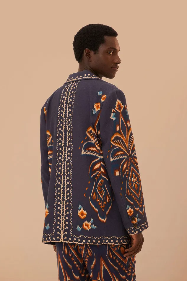 Blue Pineapple Ikat Blazer Women Farm Rio Blazers
