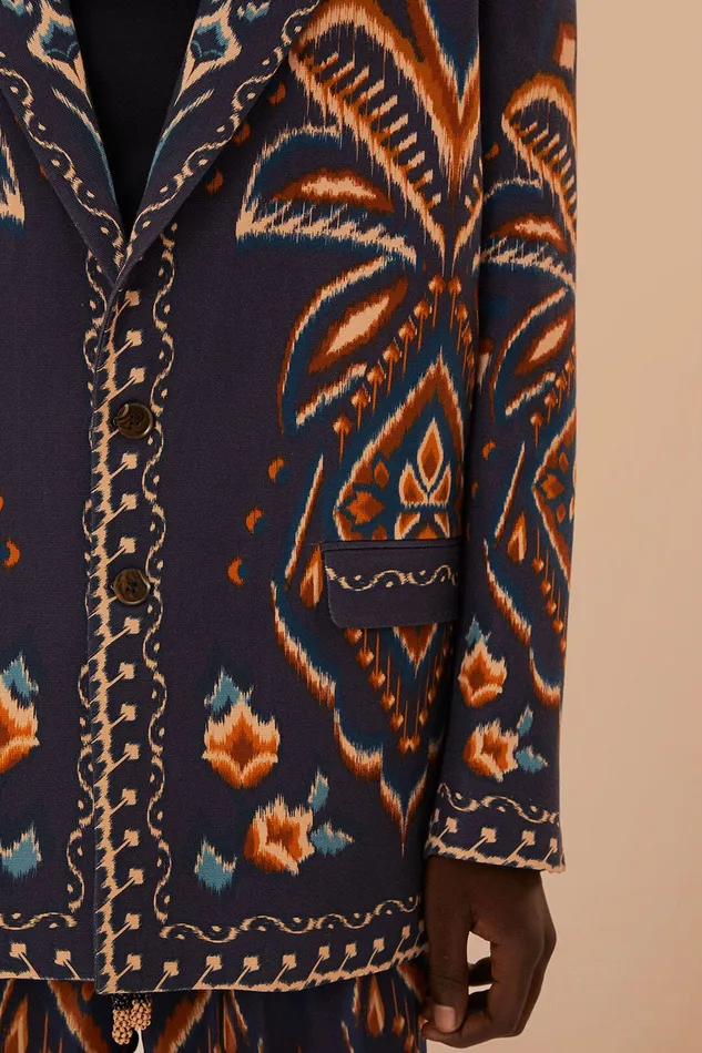 Blue Pineapple Ikat Blazer Women Farm Rio Blazers