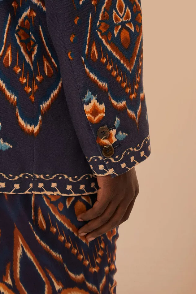 Blue Pineapple Ikat Blazer Women Farm Rio Blazers