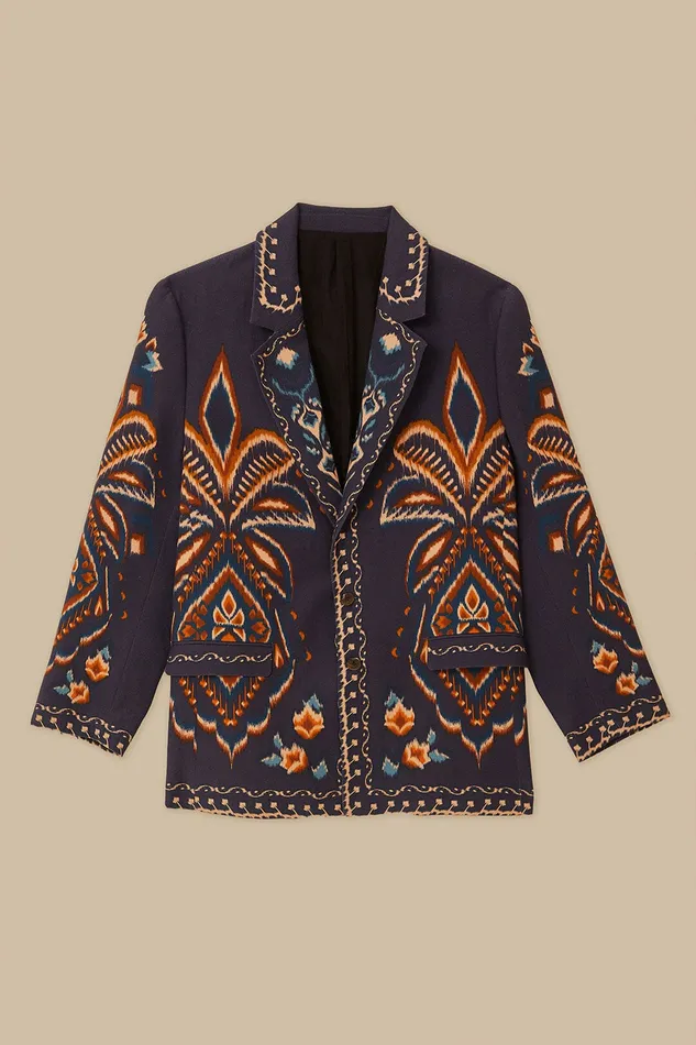 Blue Pineapple Ikat Blazer Women Farm Rio Blazers