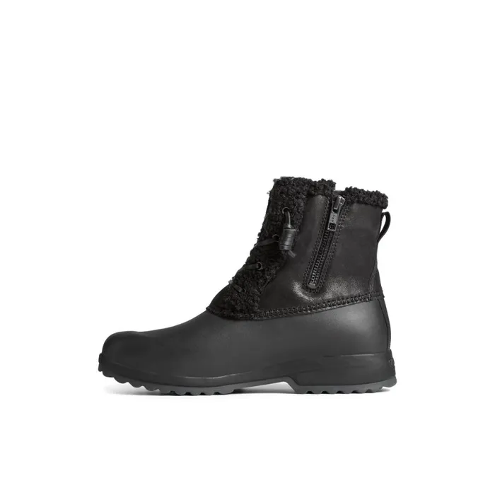 Boots Women Sperry Maritime Repel Teddy Trim Snow Boot Black