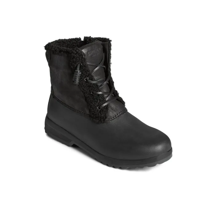 Boots Women Sperry Maritime Repel Teddy Trim Snow Boot Black